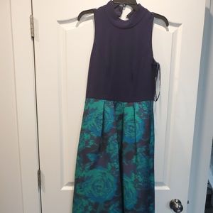 blue flowery dress